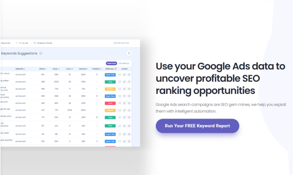 Find Low Competition SEO Keywords from Google Ads Data