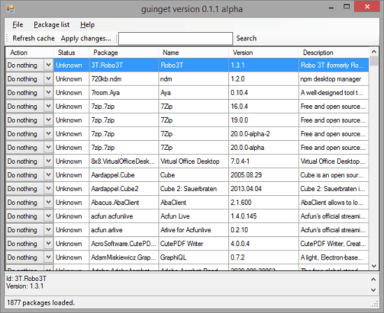 GUI for Winget Windows Package Manager Guinget