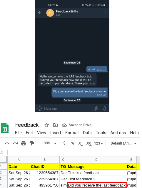 Telegram Feedback Tool in Action