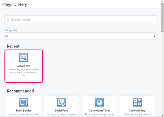 zoom form to collect payments