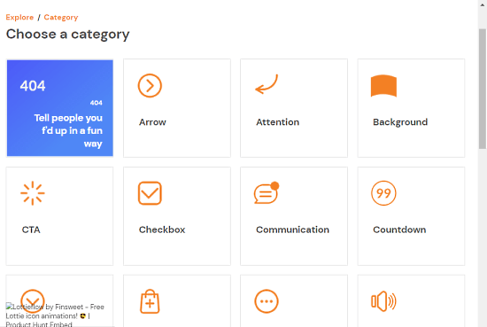 lottie icon animation categories