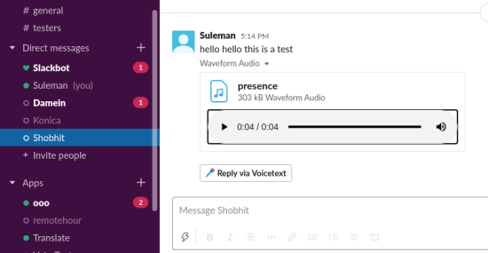 voicetext in action