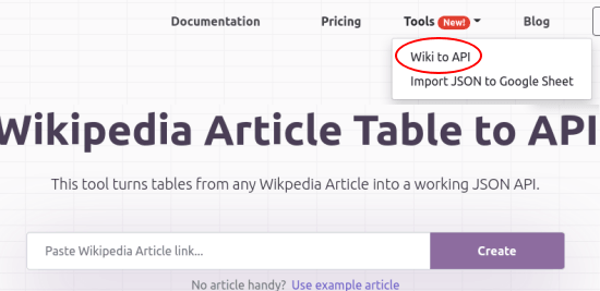 wiki to api tool