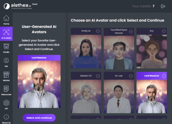 pick an ai avatar