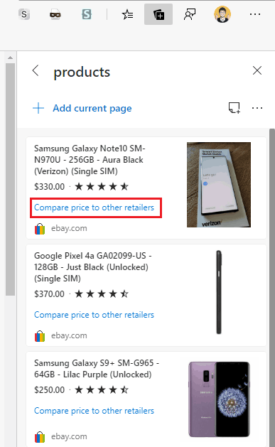 How to use Built-in Online Price Comparison Tool of Microsoft Edge