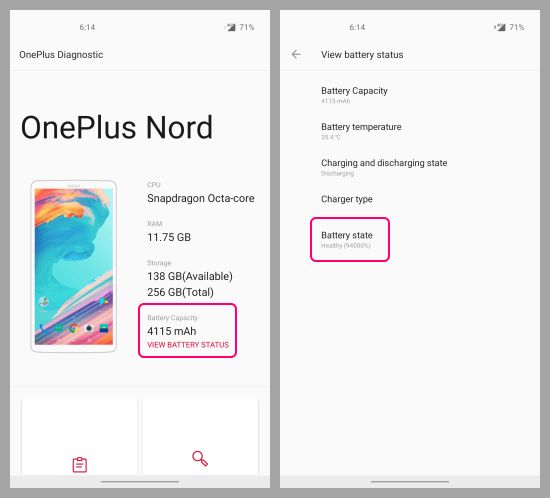 battery health on oneplus devices