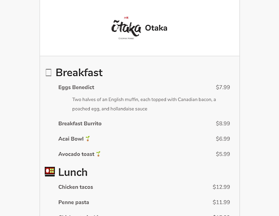 qr code menu for free