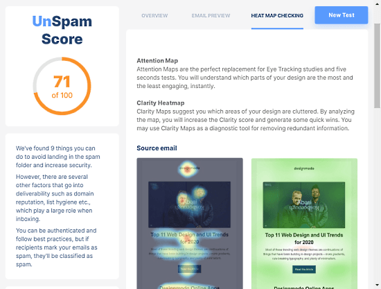 free email heat map prediction