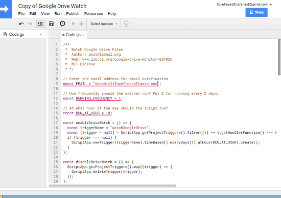 Drive monitor script