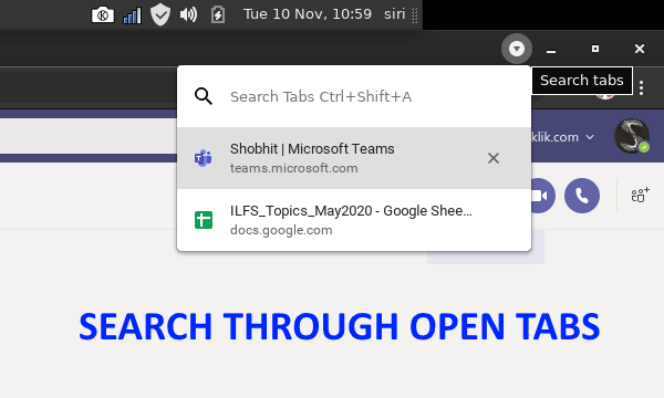 Search Through Chrome Tabs using Tab Search Feature