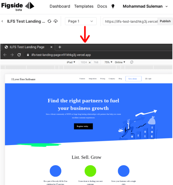 Figside hosts static site on vercel