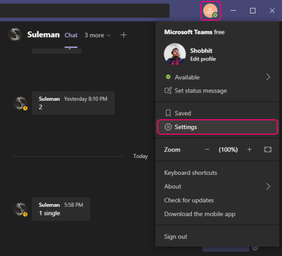 ms teams device settings