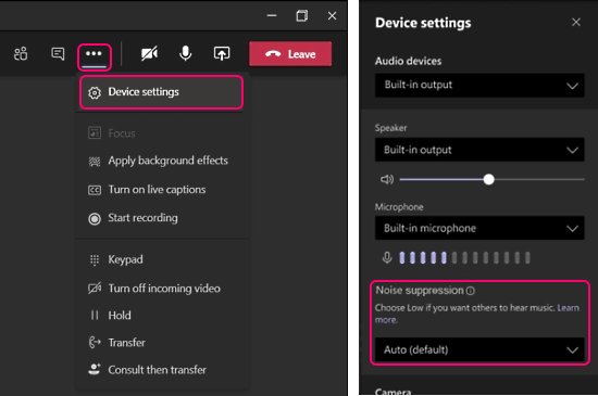 ms teams noise cancellation