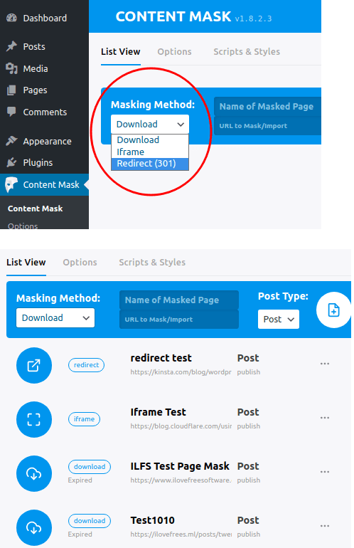 Content Mask Pages Created