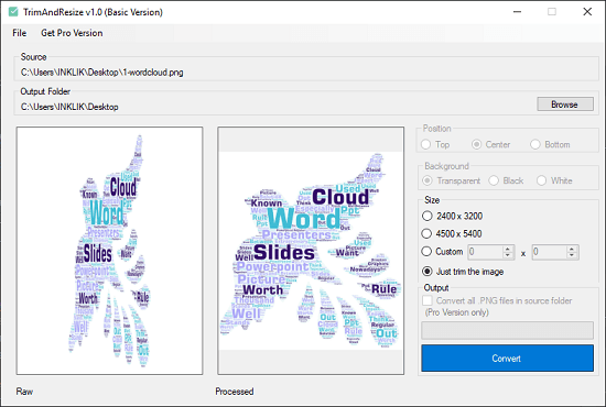 Image Resizer with option to automatically trim empty area TrimAndResize