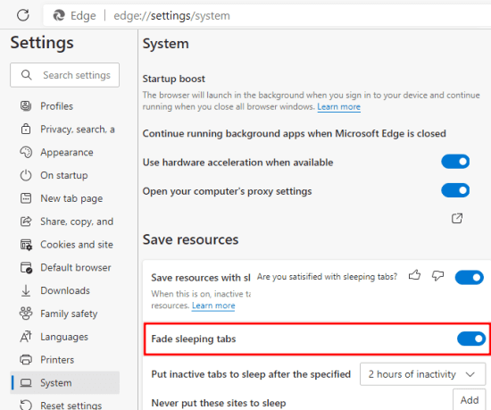 Disable Sleeping Tabs