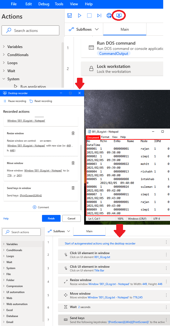 Power Automate Desktop Workflow created