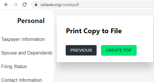 US Taxes review tax filing form