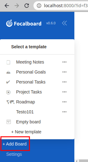 focalboard Add Board