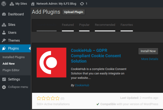 CookieHub Cookie Consent Plugin