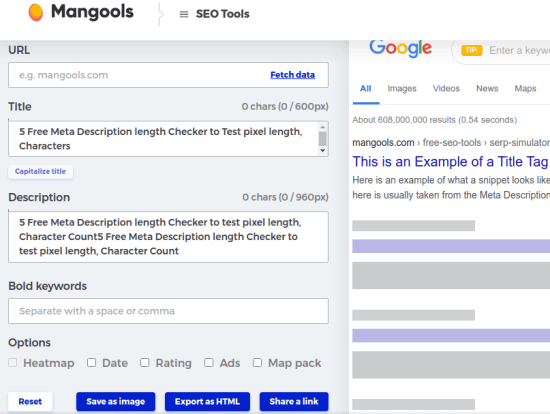 Mangools Meta Description Checker