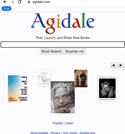 Post, Share, Launch New Books on this Free Website Agidale