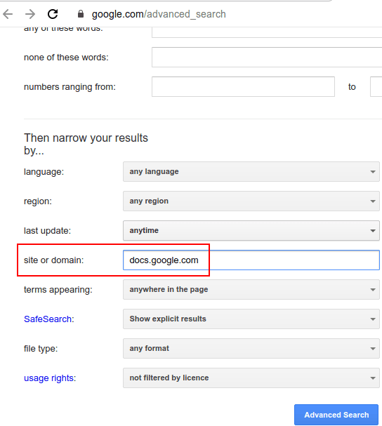 Google Advanced Search