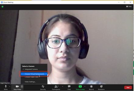 Choose Virtual Background