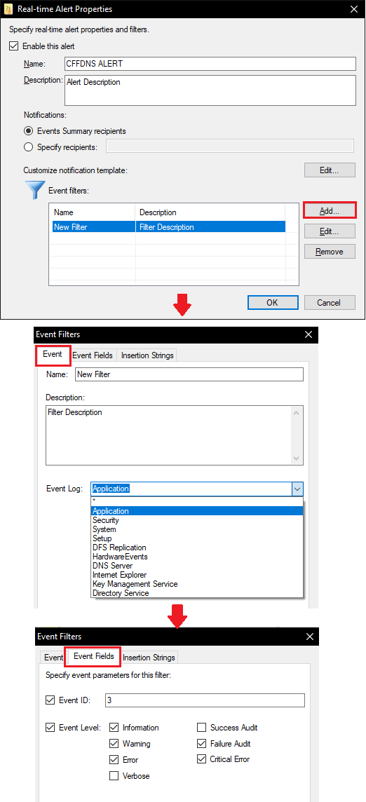 Netwrix Event Log Manager Create Filter for Alert