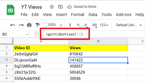App Script Getting YouTube Video Views in Action