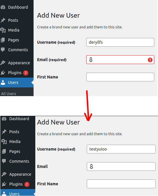 How to Make email field optional on WordPress Registration, User Profile page