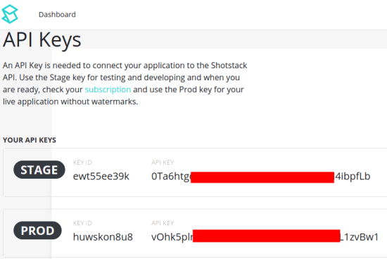 Shotstack API Keys