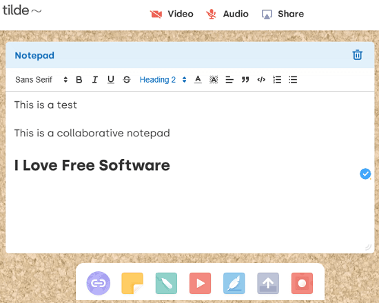 Tilde Collaborative Notepad