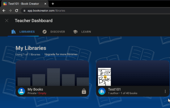 Book Creator Dashboard