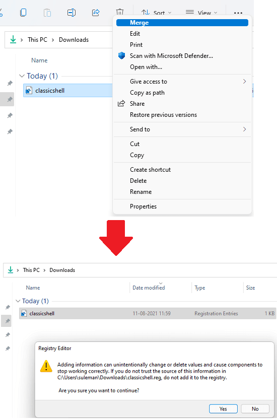 Merge Registry key