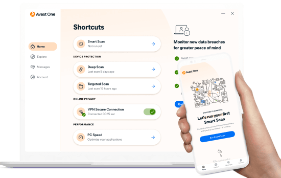Antivirus and PC Optimization Suite by Avast with VPN Avast One