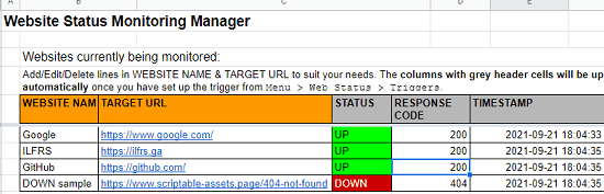 How to Monitor Website Uptime using Google Sheets