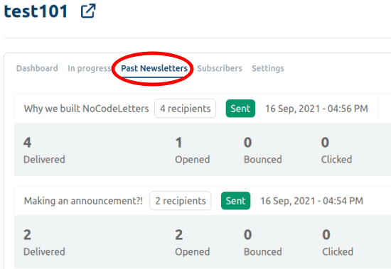 NoCodeLetters Stats