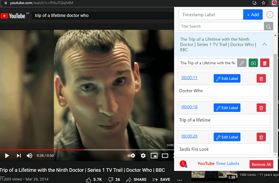 YouTube Time Labels Create a Bookmarks