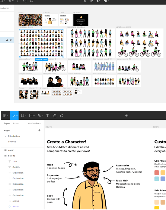 Open Peeps in Action in Figma