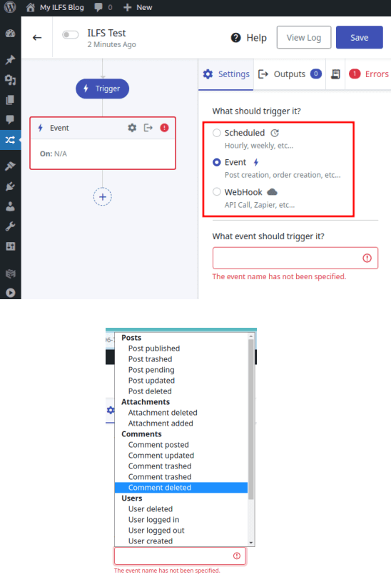 Maniq WorkFlow Builder Triggers