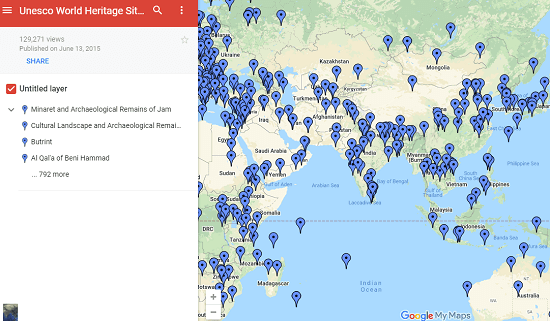 UNESCO World Heritage Sites Google Maps