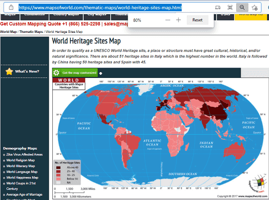 UNESCO World Heritage Sites Map