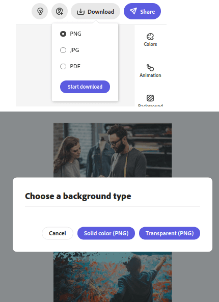 Creative Cloud Express Export Design