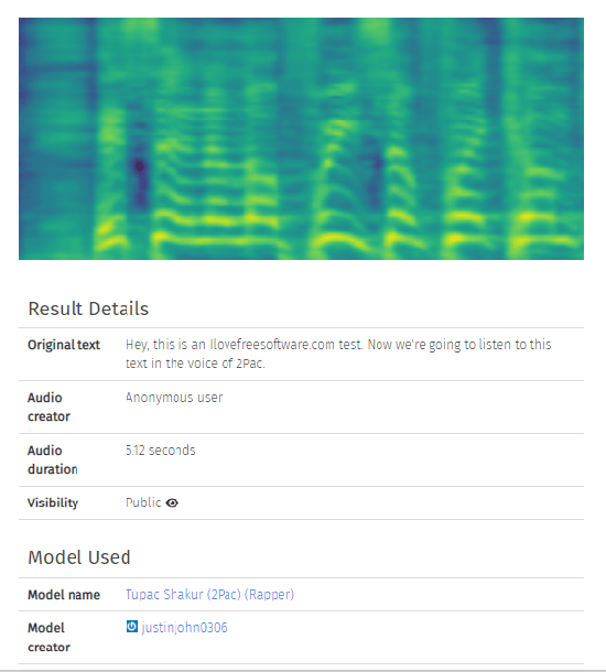 FakeYou Result details