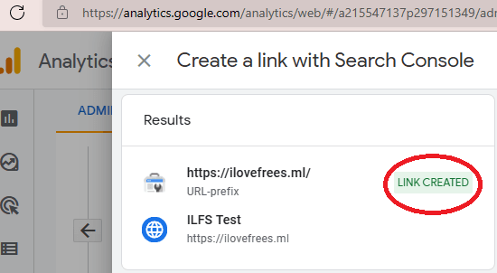 GSC Link Created