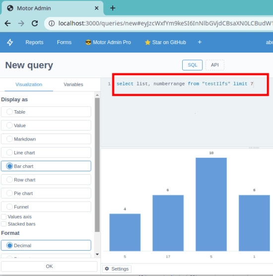 Motor Admin Query Visualize