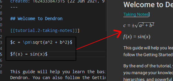 Dendron Math