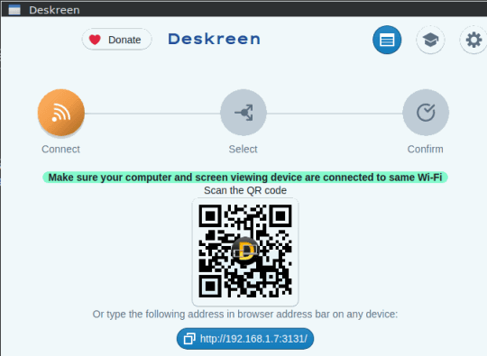 Deskreen QR and IP