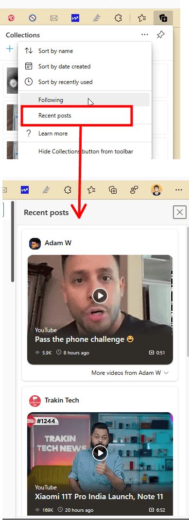 Edge Followable Web Recent Posts